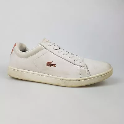 Women's LACOSTE 'Carnaby Evo' Sz 8 US Shoes Grey Leather | 3+ Extra 10% Off • $24.49