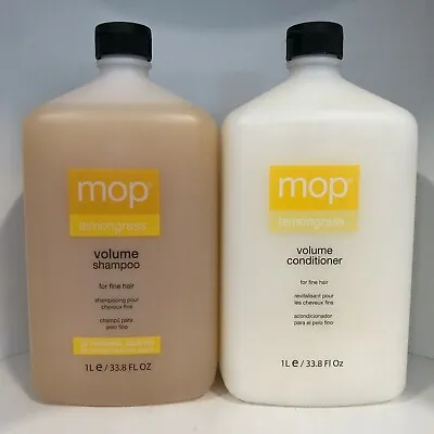 $54.99 • Buy MOP Lemongrass Volume Shampoo & Conditioner 33.8 Oz / 1L 