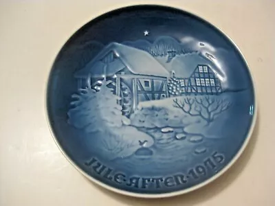 Vintage 1975 B&g Jule After Christmas At Water Mill Cobalt Blue Collector Plate • $5