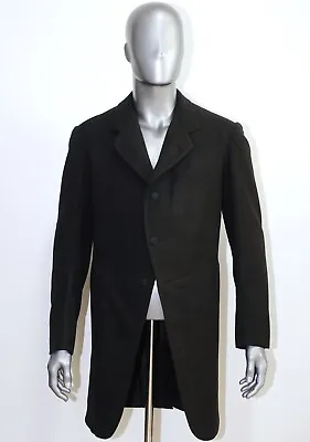 French Antique Edwardian Black Wool Tailored Morning Coat Jacket Dated 1911 M/L • $180