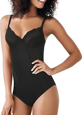 Maidenform Women's Ultimate  Built In Bra Slimmer Shaping Bodysuit Black 36C • £9.99