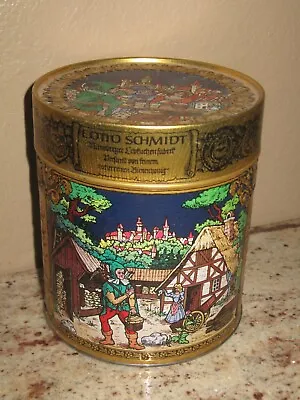 Vintage E. Otto Schmidt Germany Cookie Round Tin Nurnberger Land Geht Dutch • $12.99