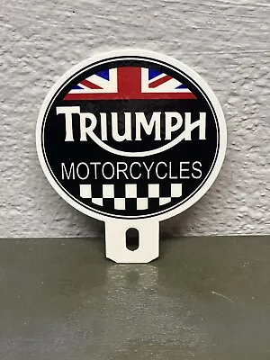 Triumph Motorcycles Metal Plate Topper Sign Sales Service Gas Oil Engine • $29.99