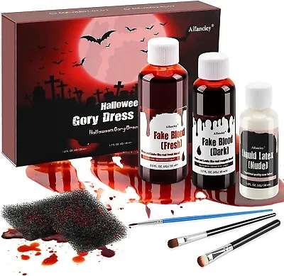 Halloween Make-Up Kit ¦ Fake Scars Wounds & Sores ¦ Fake Blood - Fresh And Old • £11