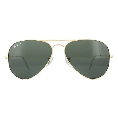 Ray-Ban Sunglasses Aviator 3025 001/58 Gold Green Polarized Medium 58mm • $267.30