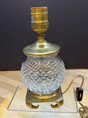 Vintage Waterford Crystal And Brass Electric Lamp With Toggle Switch On Cord • $119.95