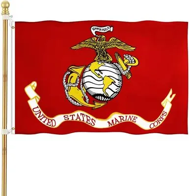 US Marine Corps USMC Flag 3 X 5 Ft Outdoor Double Sided Heavy Duty Polyester USA • $14.39