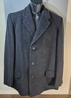 Custom Short Cashmere Coat Garfinkle Size L Large 44 Gray Jacket Classic Menswea • $65