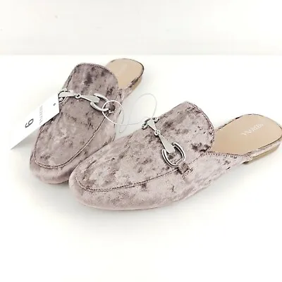 Womens Velour Slide Loafer Mule Shoes Merona Kona Horsebit Backless Flats Pink 9 • $19.99