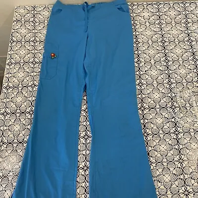 Mary Engelbreit Womens Small Navy Scrub Bottoms Bright Blue Preowned • $8