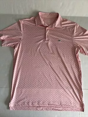 Vineyard Vines Performance Polo Golf Shirt Mens M Pink Geometric All Over Prints • $26.99