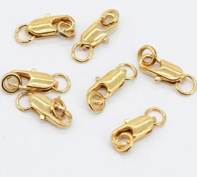 Gold Lobster Clasp Clasps Hooks Necklace Bracelet Connector Rings Findings K59 • £3.89