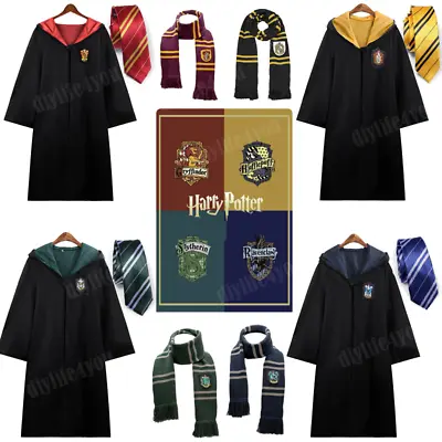 Harry Potter Costume Scarf Gryffindor Ravenclaw Slytherin Robe Cloak Tie Wand US • $16.99