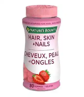 Nature's Bounty Hair Skin And Nails Gummies With Collagen 80 Capsules • £9.99