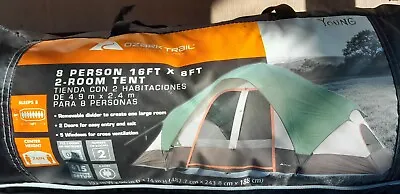 Ozark Trail 8-Person Tent 16' X 8' Floor Dimension 2 Rooms 5 Windows  • $66
