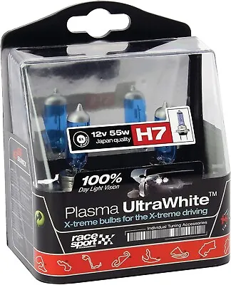 2 X H7 Ultra Power Plasma Super White Car Front Headlight Headlamp Bulbs • £8.99