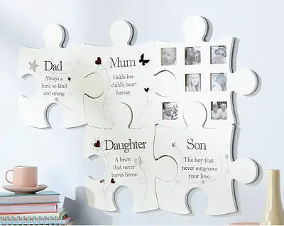 £14.99 • Buy Family Jigsaw Wall Art Photo Picture Frame Dad Mum Son Daughter Photograph Arora