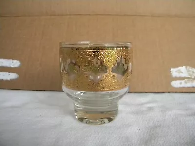 8 Vintage CULVER 24K Gold Valencia Green Diamond Footed Cocktail Glass ... 8 Oz. • $55