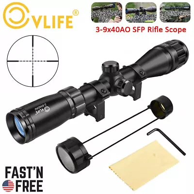 CVLIFE 3-9x40AO Rifle Scope Optics R4 Reticle Crosshair Gun Scope W/ 20mm Mounts • $43.69