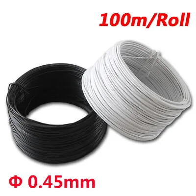 100m/Roll Wire Dia Φ0.45mm Plastic Coated Cable Ties Flat Twist Ties White Black • £9.95