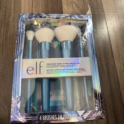 E.l.f. PRECIOUS GEMS 4 Piece Brush Set Face Makeup Holiday Brush Damaged Box • $10.50