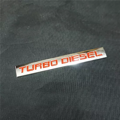 1PC Chrome TURBO DIESEL Red Metal Decal Sticker Badge Emblem Sport Engine Racing • $9.99