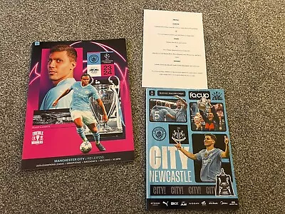 Manchester City Newcastle United FA Cup 2024 - Programme & Teamsheet + Leipzig • £1.99