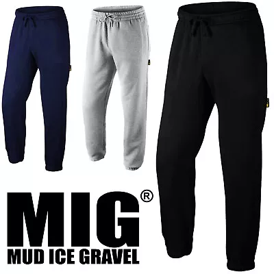 MIG Mens Fleece Tracksuit Jogging Bottoms - WORK SPORTS CASUAL JOGGERS TROUSERS • £19.99