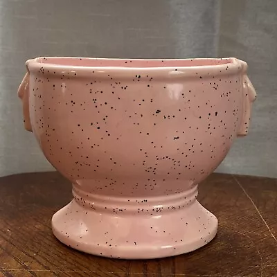 Vintage Mccoy Pink Speckled Black Ceramic Wall Pocket Planter Usa  6.75” X 4.75” • $14.99