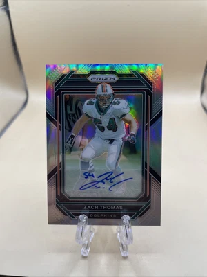 $36 • Buy 2022 Panini Silver Prizm #186 Zach Thomas Miami Dolphins HOF AUTO
