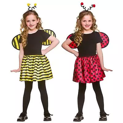 Child BUMBLEBEE Or LADYBIRD 3 Pc Set Girls Child Fancy Dress Costumes Bee Kids • £10.95