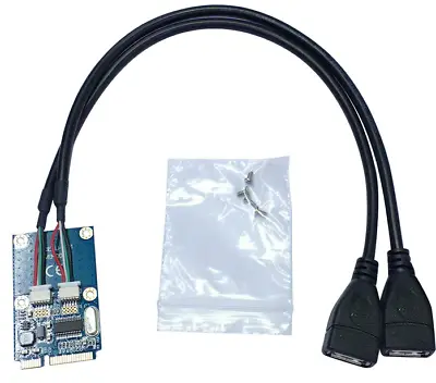 Mini PCle To 5 Pin 2 Ports Dual USB2.0 Converter Card PCle PCI-E To USB Adapter • $9.99