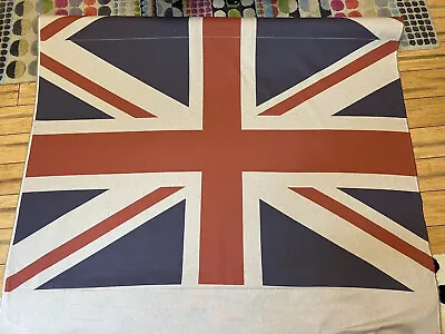 Union Jack Flag Linen Fabric Panels 1m X 1.48m Wide Queen King Coronation • £5.99