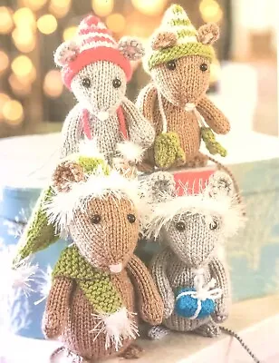 £2.50 • Buy KNITTING PATTERN - Christmas Mouse Family 