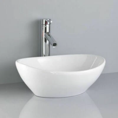 £37.99 • Buy Modern Bathroom Ceramic White Basin Sink Hand Wash Wall Mounted Hung Countertop