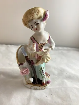 Ucagco Ceramic Girl With Walking Stick Figurine 6 1/2  Japan Rare. Vintage • $13