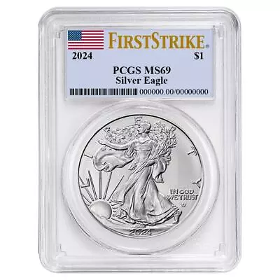 2024 $1 1-oz American Silver Eagle PCGS MS69 First Strike • $49.23