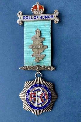 £9.99 • Buy Vintage RAOB Royal Buffaloes Masonic Jewel Silver Medal Badge Lodge Roll Honour