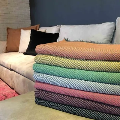 £19.99 • Buy Double Turkish Throw 100% Cotton Peshtamal Blanket Sofa Bed Settee Cover Caravan