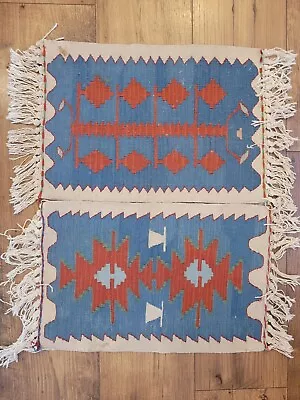 Zapotec Vintage Woven Southwest Mexican Design Wool Table Mat 18  X 12  • $55