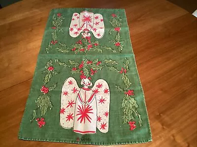 Vera Neumann Linen Kitchen Dish Tea Towel Red Christmas Holiday Vintage • $40