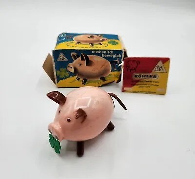 Vtg Mechanical Wind-up Pig Toy Made In Western Germany Kohler  Original Box • $22