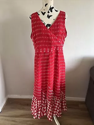 BNWOT Kaleidoscope Stunning Red Patterned Midi Long Dress Size UK 18 • £10.99