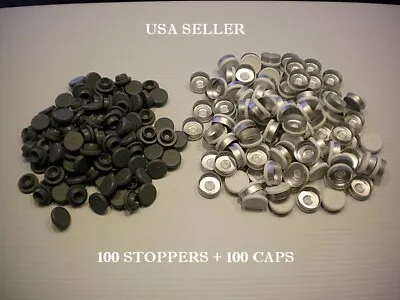 200 Set 20mm Serum Vial Snap On Stoppers Aluminum Flip Off Crimp Cap Seal Lot W • $12.99