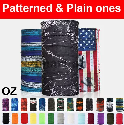 Bandanas Face Mask Neck Tube Paisley Plain Cycling Fishing Outdoor  Head Scarfs • $3.30