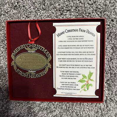 Merry Christmas From Heaven Pewter Ornament Loved One Memorial Tree Decoration • $18.99