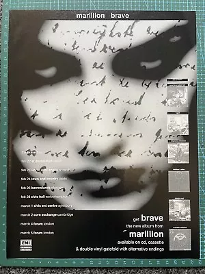 Marillion Brave A4 Poster/Original Magazine Advertisement • $9.87