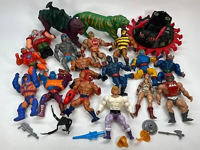 LOT Of Vintage He-man Masters Of The Universe MOTU Action Figures Battle Cat • $99.99