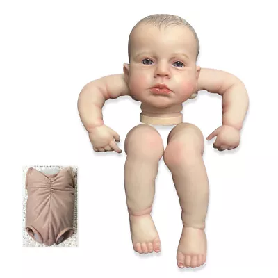 19  Painted Reborn Baby Doll Kits With Soft Cloth Body Unassembled Parts DIY Toy • £33.59