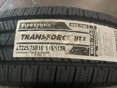 2 New LT 225 75 16 LRE 10 Ply Firestone Transforce HT2 Tires • $331.17